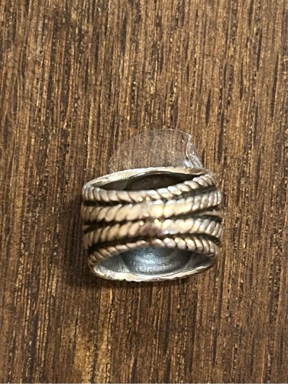 Braided Rope Frame Silver Statement Ring - Silver - Picture 3 of 3